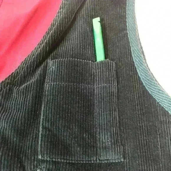 Liz Claiborne Unique Vintage Teal Corduroy Hunting Vest Fuchsia Lining Sz Medium - Picture 4 of 15